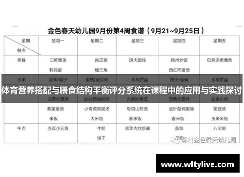 体育营养搭配与膳食结构平衡评分系统在课程中的应用与实践探讨
